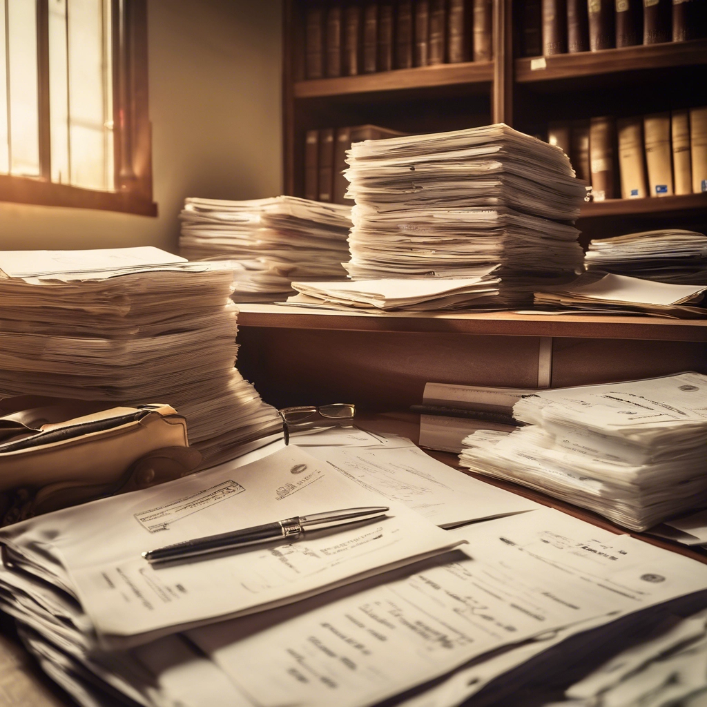 Escritorio lleno de papeles